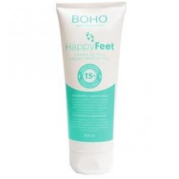 Crema de Pies HappyFeet Boho Beauty Essentials, 200 ml - Hidratación Profunda y Reparadora para Talones Agrietados con Ácido Hialurónico, Ideal para Pies Cansados