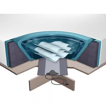 Conjunto de colchón y accesorios para cama de agua 140 x 200 cm con plataforma, dos calentadores y acondicionador Solers