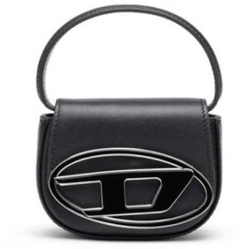 Diesel 1DR XS Iconic Mini Bag with D Logo Plaque - Black Female, One Size