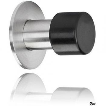 En la pared de golpes en la pared GedoTec de puerta tope de puerta para el enfoque de acero inoxidable cepillado mate | De altura de 60/90 mm | Roseta de diámetro 50 mm | Incluye material de fijación, 60 mm