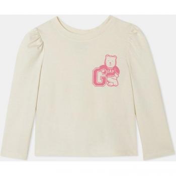 Camiseta de niña manga larga cuello redondo Gap