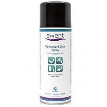 Ewent EW5626 - Spray de pegamento permanente 400ml - Pegamento fuerte para materiales ligeros y pesados: metales, plásticos, papel, corchos, cartón, poliestireno expandido, telas, espumas