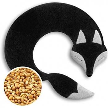 SACO TÉRMICO Leschi de semillas para microondas/para la tensión cervical/Animal: Zorro Noah, negro