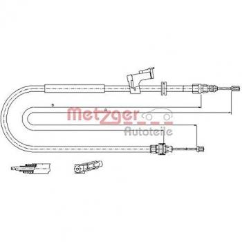 Cable de freno de mano Metzger 11.5495 para Ford Galaxy y S-Max, trasero derecho