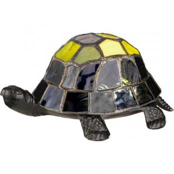 Lámpara de mesa Tiffany Animal Lamps de tortuga con LED integrada, bronce vintage, 10,1 cm
