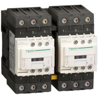 Contactor Inversor TeSys D Schneider Electric LC2D50AE7, 3 polos, 1 NA + 1 NC, 50 A, bobina de 48 V CA, AC-3 hasta 440 V