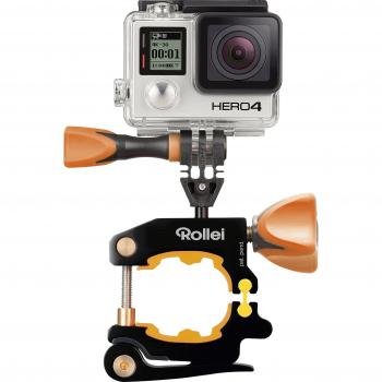 Rollei Bike Pro Mount - Sistema de fijación profesional para bicicletas, para Rollei Actioncam y GoPro, color negro