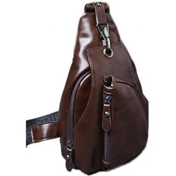 Bolsa Bandolera Mochila Caso de Bolsillo Bolso del Pecho PU Bolsa de Hombro