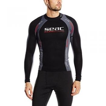 Seac WARM GUARD LONG - Neopreno de buceo de snorkel y surf para hombre, color negro, gris y rojo, tamaño L