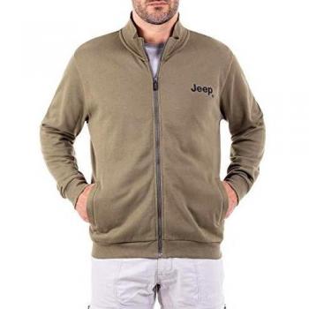 Jeep Sudadera para Hombre con Cremallera Completa Stickerei J8w, Hombre, Sudadera, O101159-E509-L, Verde Oliva y Negro., Large