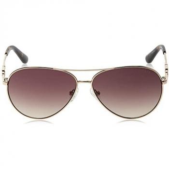 Guess Women's Gold Metal Aviator Sunglasses with Double Bridge - Model GU7885-H 32F