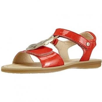 Naturino NATURINO 3951 - sandalias abiertas de cuero niña, color rojo, talla 34