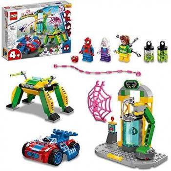 LEGO 10783 Marvel Spidey y Su Superequipo Spider-Man en el Laboratorio de Doc Ock, Set con Coche de Juguete para Niños de 4 Años