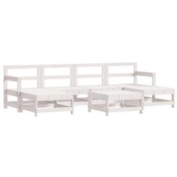 7-Piece White Solid Pine Garden Lounge Set