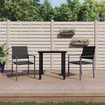 3-Piece Poly Rattan and Steel Garden Dining Set