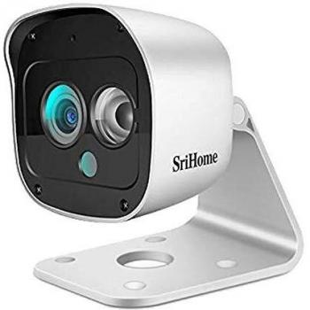 SriHome Cámara de Vigilancia WiFi Exterior y Interior, Cámara IP 1296P con Visión Nocturna, Detección de Movimiento, Audio de 2 Vías, Impermeable IP66, Compatible con iOS/Android