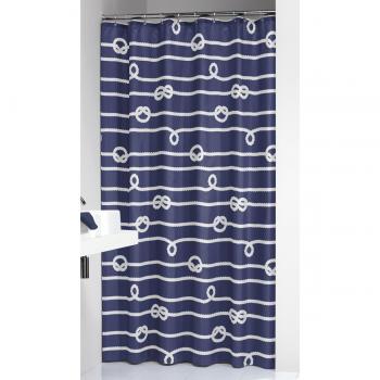 Sealskin Rope Cortina De Ducha, Poliéster, Azul, 180X200 Cm