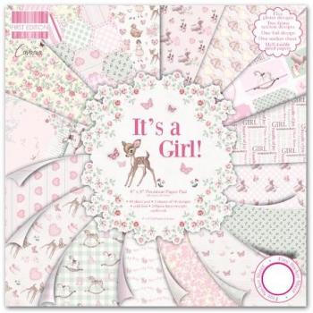 First Edition It's a Girl - Bloc de 48 hojas de papel para manualidades