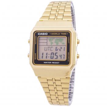 Casio Digital Stainless Steel Gold World Time Men's Watch A500WGA-1DF