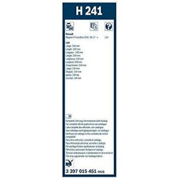 Limpiaparabrisas BOSCH 3 397 015 451, Twin, Longitud 240mm, Trasero, Compatible con RENAULT Mégane, Kadjar, Scénic, Talisman y PEUGE