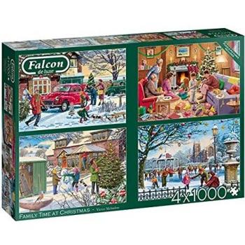 Puzzle de Navidad en Familia - 4x1000 Piezas Falcon de Luxe