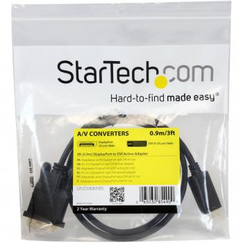StarTech.com 3ft Active DisplayPort to DVI Adapter Converter Cable - 2560x1600 Resolution, Black