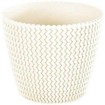 Maceta redonda 18,6L PROSPERPLAST Splofy de plástico en color crema