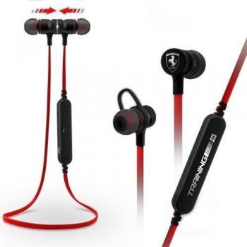 URGEMOVIL - Auriculares estéreo Bluetooth Deportivos, universales, Licencia Ferrari, Color Rojo