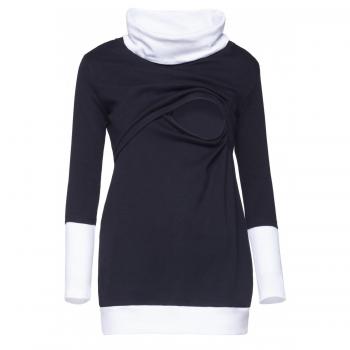 Happy Mama. Mujer Sudadera Cuello Chimenea Panel de la Lactancia Premamá. 348p
