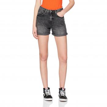 Noisy May Nmbe Liv Straight Denim Short Blc Noos, Pantalones Cortos para Mujer, Negro