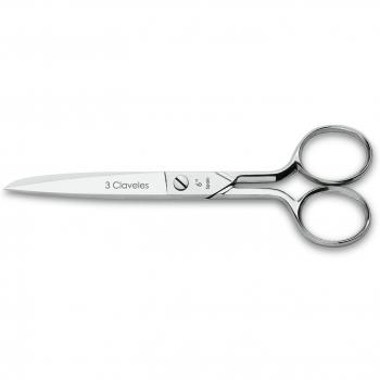 3 Claveles - Tijeras de Costura, Multiusos, Acero Carbono, 12,5 cm, forjada en caliente, niquelada, tijeras para labores, manualidades, para coser