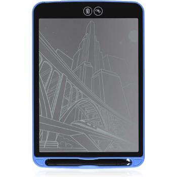 Tableta LCD Portátil de Dibujo y Escritura de 12 Pulgadas con Borrado Selectivo y Bloqueo de Borrado DAM Azul