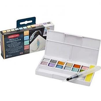 SET DE VIAJE DE PINTURAS DERWENT METALLIC EN 12 PASTILLAS