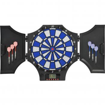 SPORTNOW Diana Electrónica Plegable con 31 Juegos para 8 Jugadores, Incluye 6 Dardos y 6 Puntas de Repuesto, Pantalla LCD, Dimensiones 83x45x4 cm
