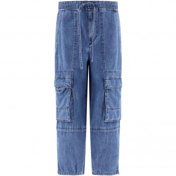 Isabel Marant Women's Ivy Cargo Trousers in Blue | Size 34 | 24PPA0278FAB1H04E30BU - Ivy cargo pants in washed effect canvas fabric - 34 Blue