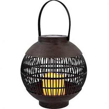7H SEVENON 212443 Farol Solar Led Exterior Redondo, Marrón, 3000K