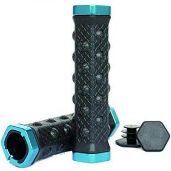 RYMEBIKES Puño para bicis Cierre Hexagonal - Goal - Azul