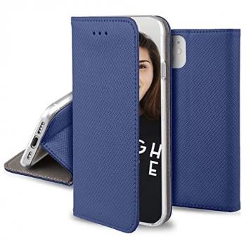 Funda Folio Magnética Azul para Apple iPhone 14 Pro Max - Función de Soporte y Almacenamiento de Tarjetas incluido