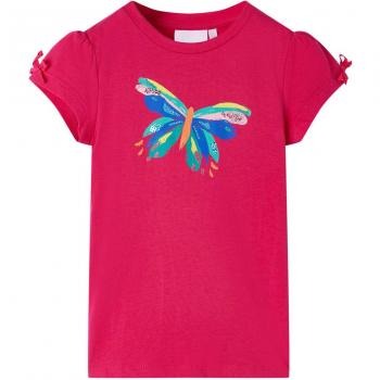 Camiseta infantil rosa chillón 92
