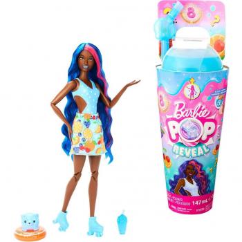 Barbie Pop! Reveal Fruit Series Doll - Fruit Punch Scented with 8 Surprises Including Pet & Accessories, Slime, Scent & Color Change