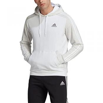 Sudadera Adidas Essentials Melange French Terry con Capucha para Hombre, Color Blanco, Talla XL, Modelo HL1975