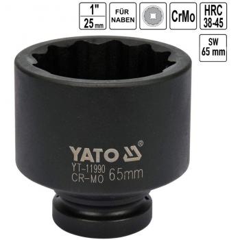 Vaso de Impacto 1 12 Puntas Ángulo 65mm para Bujes YATO YT-11990