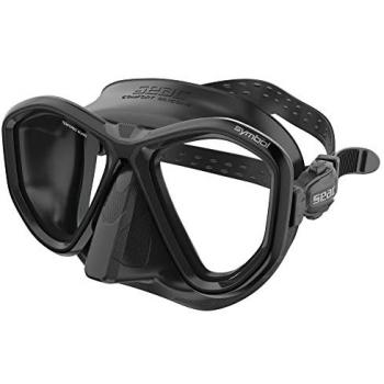 Máscara de Buceo Seacsub Symbol Black - Made in Italy, dos lentes, hebilla 3D en la falda, unisex adulto, color negro