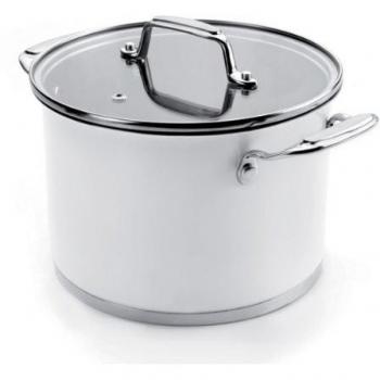 Lacor - 43128 - Olla Con Tapa De Cristal 28cm Inox - Blanco