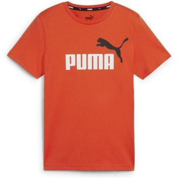 Camiseta Puma Essentials+ 2 Col Logo Niño Naranja
