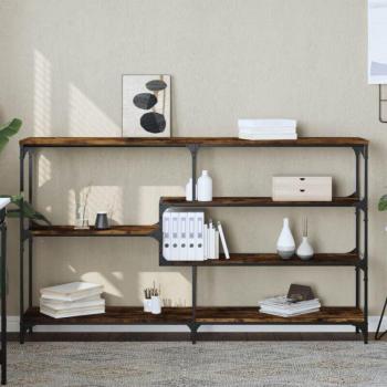 Mesa Consola Premium de Madera de Ingeniería Roble Ahumado 160x32x95 cm