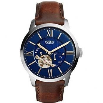 FOSSIL Reloj para Hombre Townsman, Tamaño de Caja de 45 mm, Movimiento Mecánico Automático, Azul