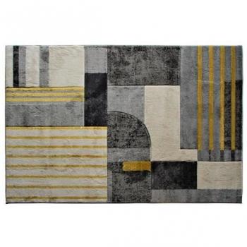 AVANT GARDE ART DECO - Alfombra estilo art déco 120 x 170 cm Gris/Amarillo