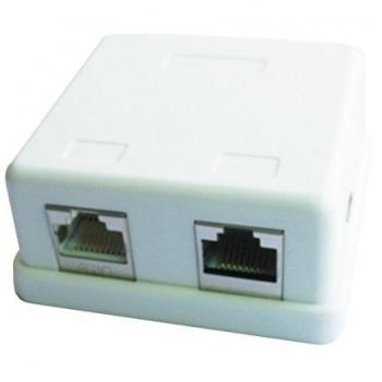 iggual IGG311349 - Roseta Superficie Red Doble Cat.5e H/S RJ45, Color Marfil