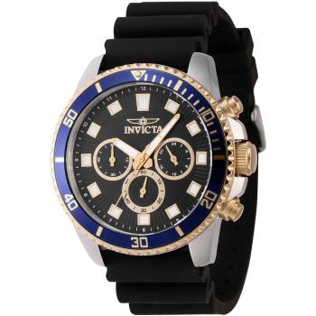Reloj de pulsera Invicta Pro Diver 46121 para Hombre, Cuarzo, 45mm, correa color Negro, Dial Latón Negro